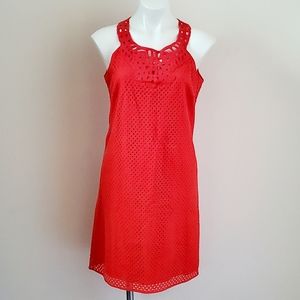 Max Studio Coral Halter Dress Large Crochet Lace